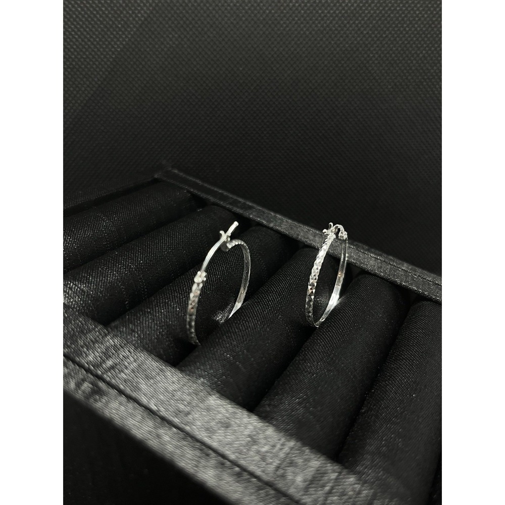 Arracadas de Plata 925‎ Silver Hoop Earrings - Picture 4 of 6